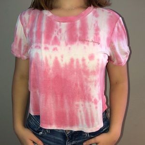 Pink tie-dye short sleeve